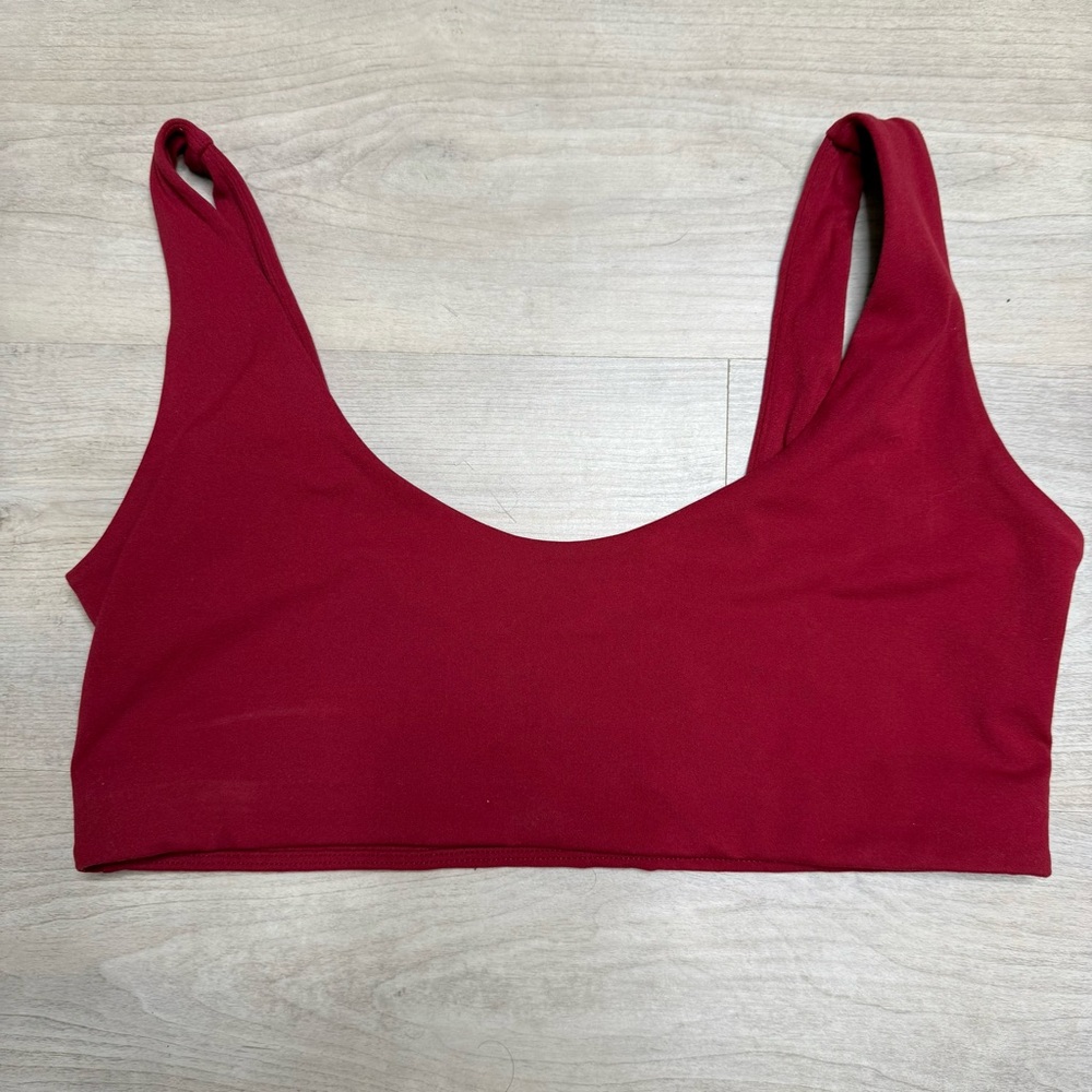 NEW FP Movement Scoop neck sports bra in Burgundy, size XL
